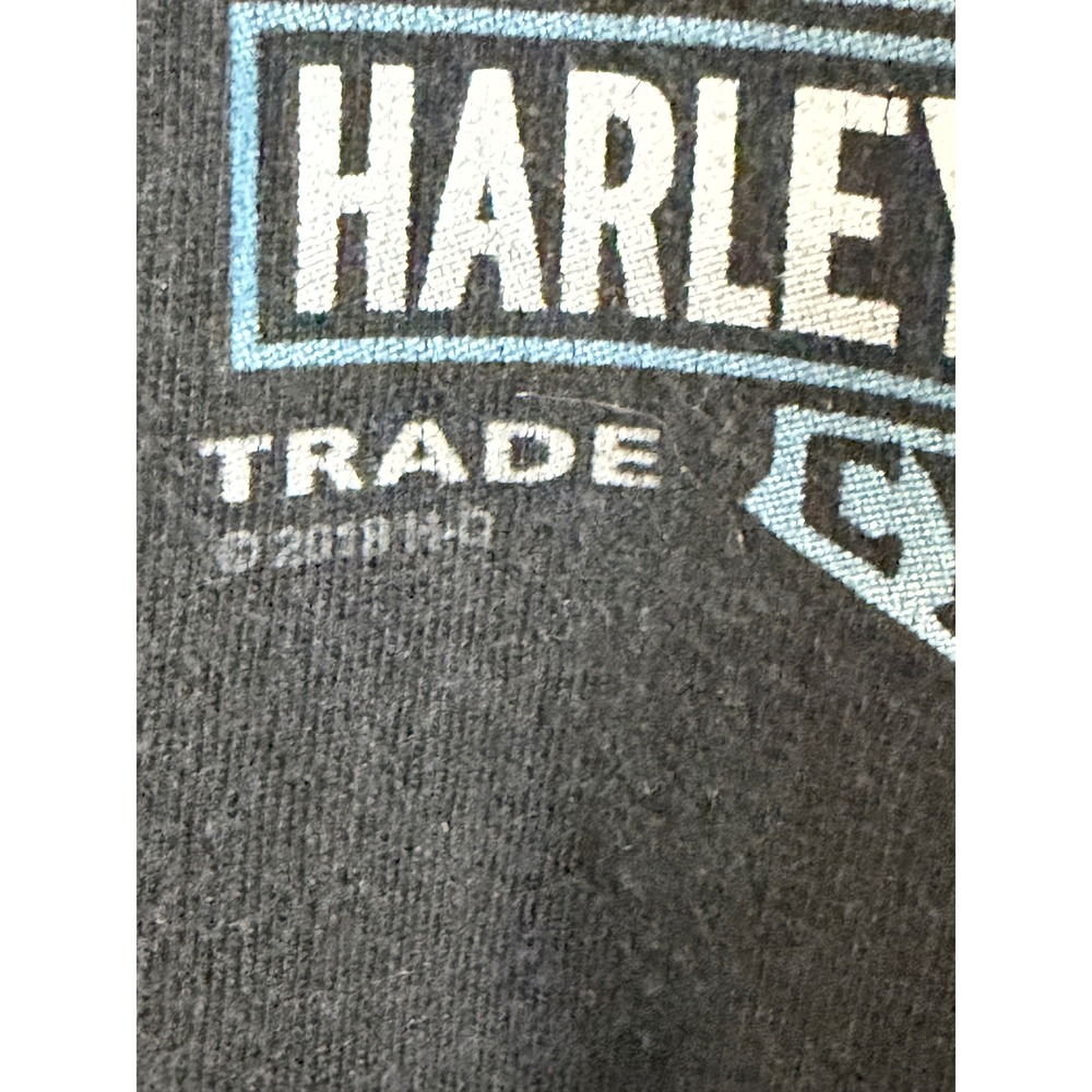 Harley-Davidson T-Shirt Mens XL Black Excellent Pinup Girl Quaid Loma Linda CA - Picture 4 of 9
